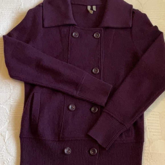 Caslon Purple Wool Sweater Jacket - Picture 2 of 6